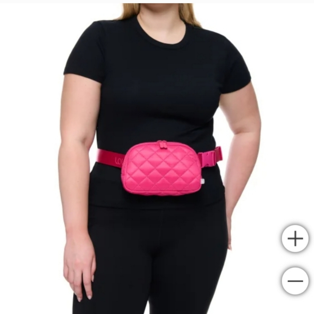 Lolë Unisex Quilted Belt Bag / Sling Bag, nw, Pink